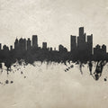 Detroit Michigan Skyline Concrete Mural Wallpaper - pure wallpaper artwork