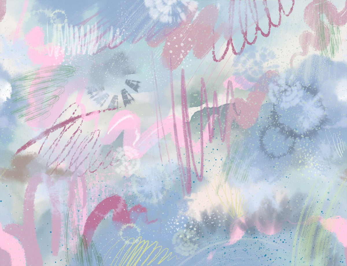Set It Free, Sky Mural Wallpaper - Neutral Tone - pure wallpaper artwork