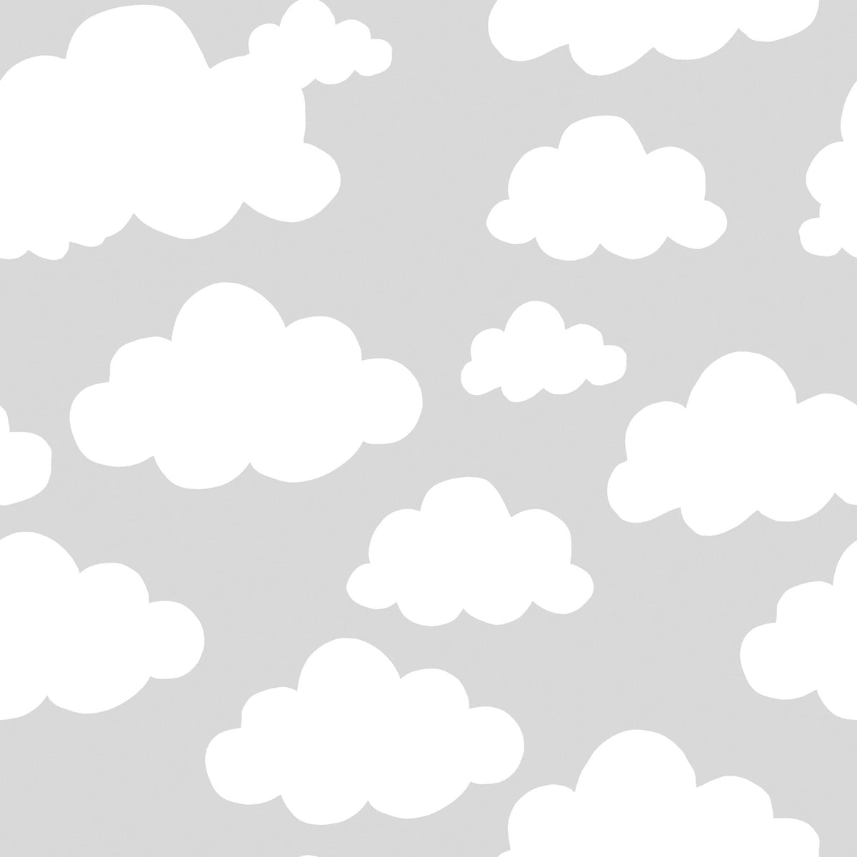 Cloudy Thoughts Gray Mural Wallpaper - pure wallpaper artwork