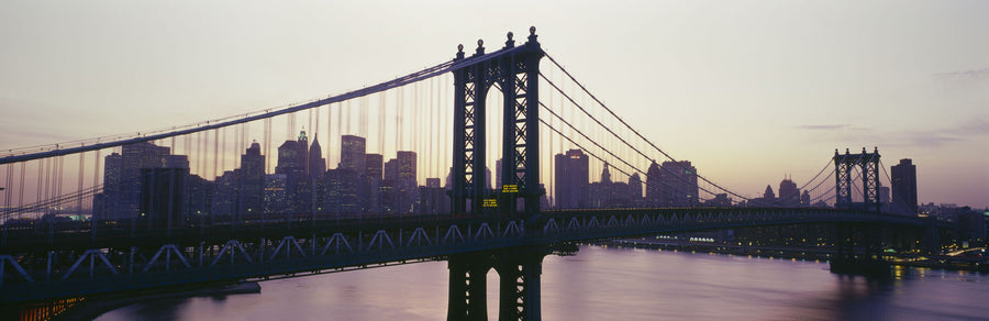 Golden Hour Brooklyn Bridge Reflections Mural Wallpaper