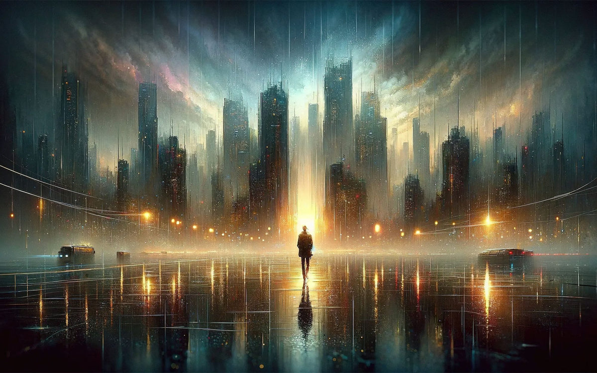 Lost Moments in Twilight Rain Mural Wallpaper - pure wallpaper artwork