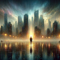 Lost Moments in Twilight Rain Mural Wallpaper - pure wallpaper artwork