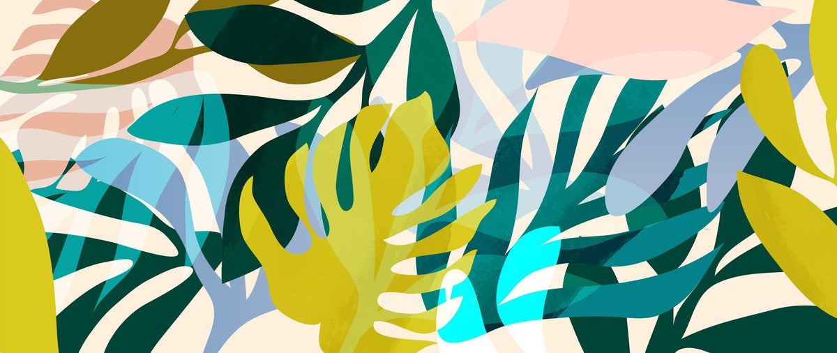 Popping Monstera Leaves Mural Wallpaper - pure wallpaper artwork