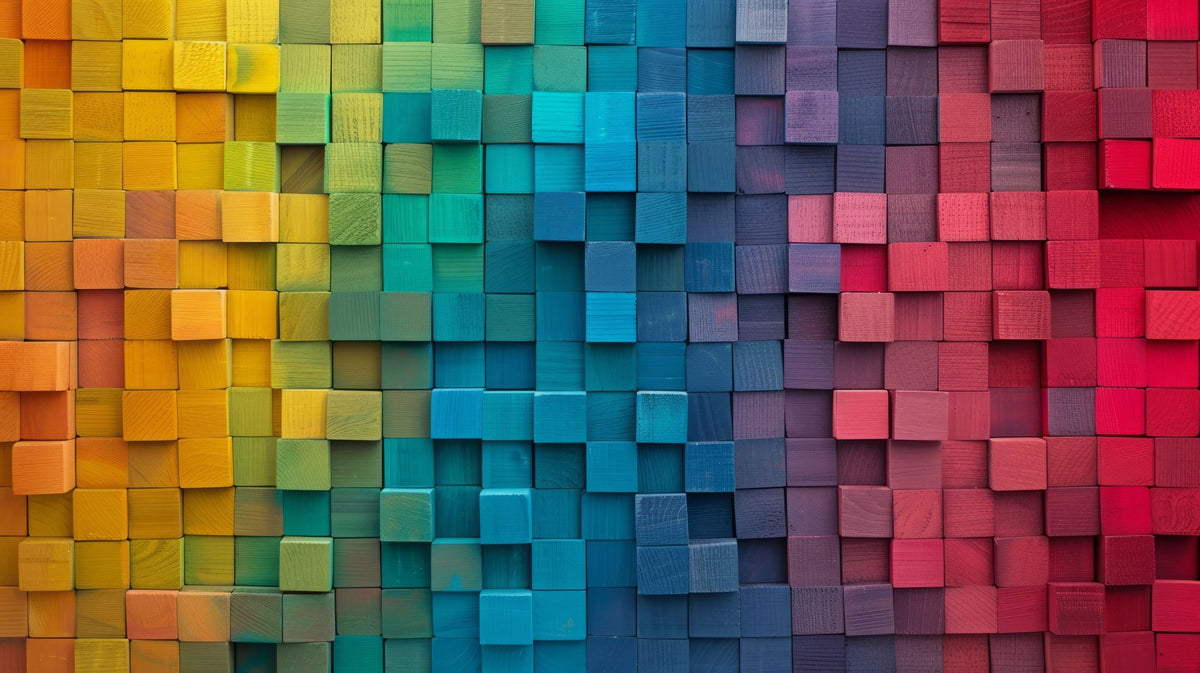 Vibrant Rainbow Stack Mural Wallpaper - pure wallpaper artwork