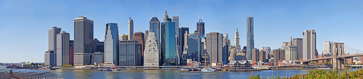 Urban Waterfront Panorama Mural Wallpaper - pure wallpaper artwork