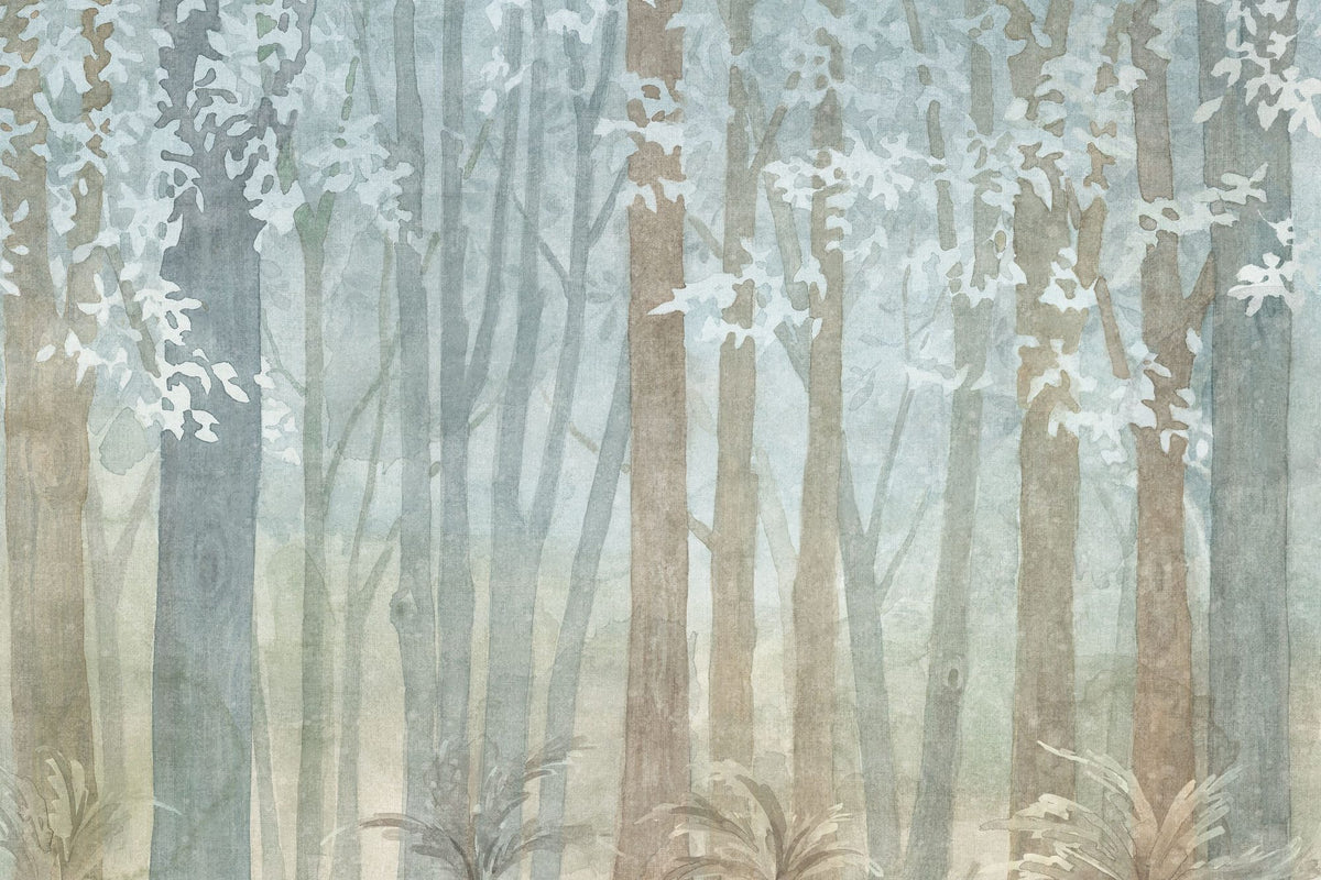 Winter Woodland Mural Wallpaper - pure wallpaper artwork
