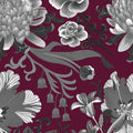 Rococo Chysatemums, Stone on Wine Mural Wallpaper - pure wallpaper artwork