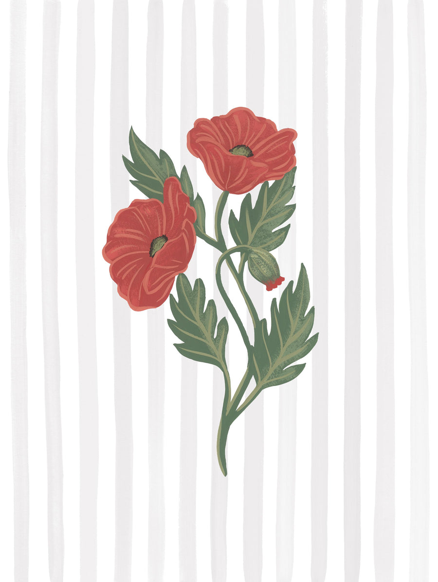 Winter Spirit Poppy Mural Wallpaper