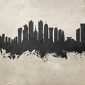 Doha Qatar Skyline Concrete Mural Wallpaper - pure wallpaper artwork