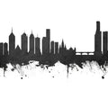 Melbourne Australia Skyline Black & White Mural Wallpaper - pure wallpaper artwork