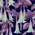 Purple Trumpet Bloom Mural Wallpaper - pure wallpaper artwork