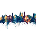 Nice France Skyline Blue & Bronze Mural Wallpaper - pure wallpaper artwork