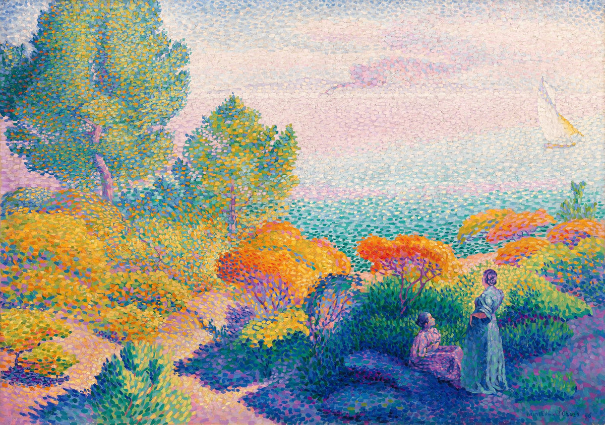 Two Women by the Shore, Mediterranean Mural Wallpaper - pure wallpaper artwork