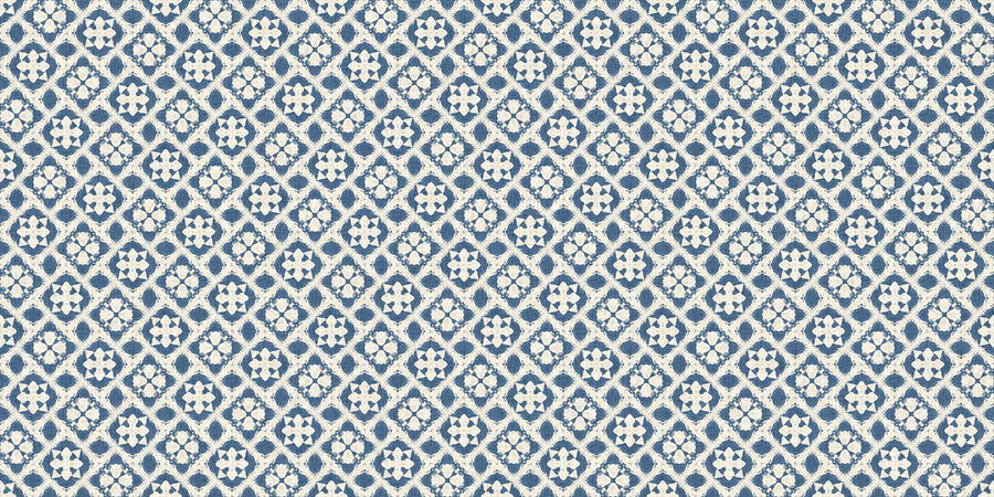 Azure Diamond Blossom Mural Wallpaper
