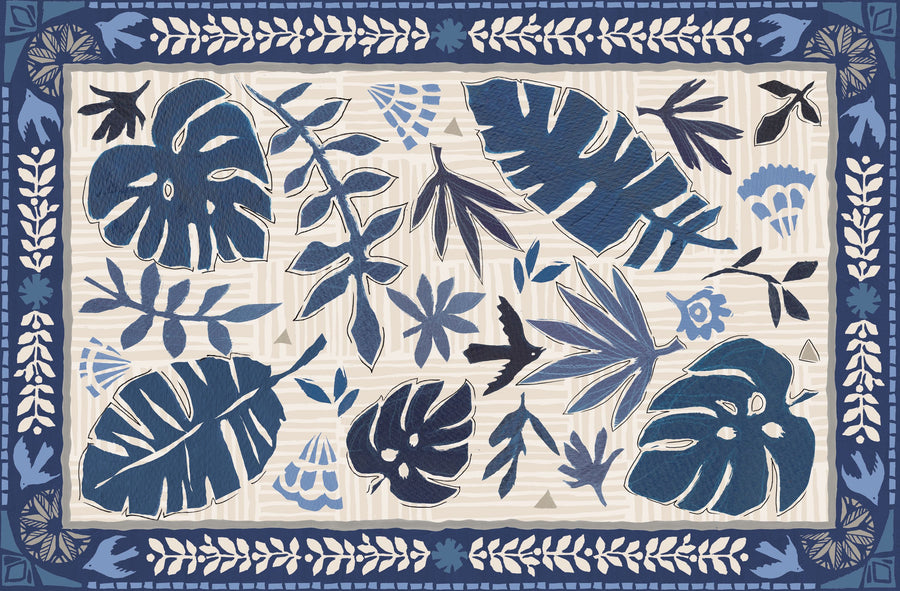 Desert Flair Blue Mural Wallpaper
