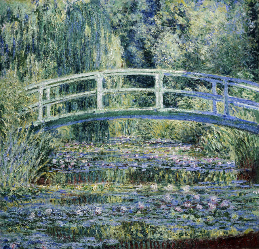 Water Lilies and Japanese Bridge Mural Wallpaper