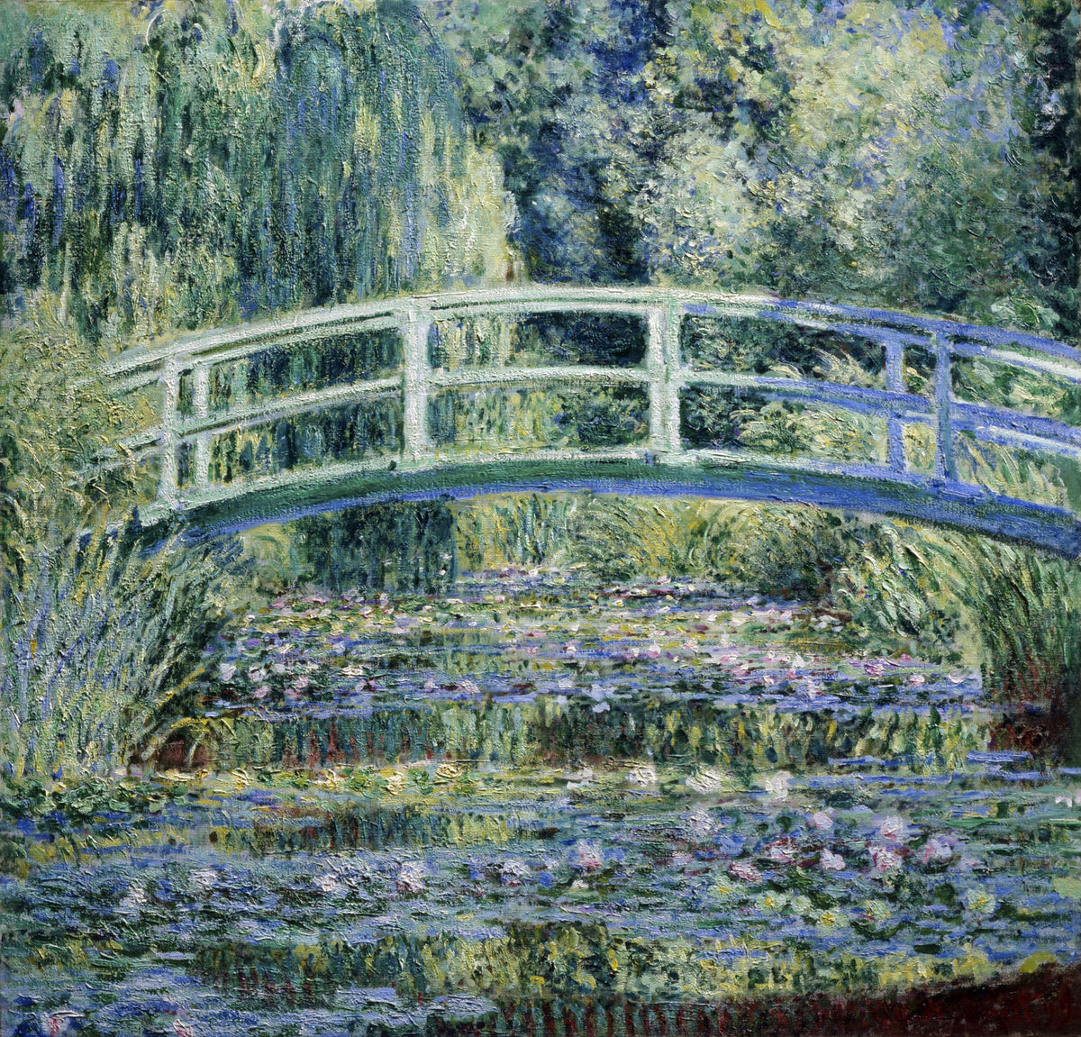 Water Lilies and Japanese Bridge Mural Wallpaper - pure wallpaper artwork
