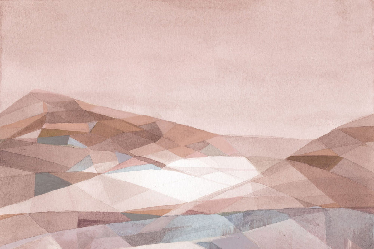 Warm Geometric Mountain Mural Wallpaper - pure wallpaper artwork