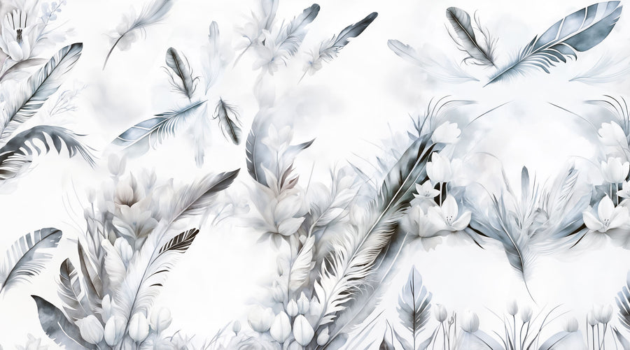 Tender Love Blue Mural Wallpaper