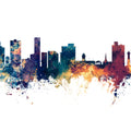 Port Elizabeth South Africa Skyline Blue & Bronze Mural Wallpaper - pure wallpaper artwork