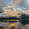 Clouds Above Mount Rundle Mural Wallpaper - pure wallpaper artwork