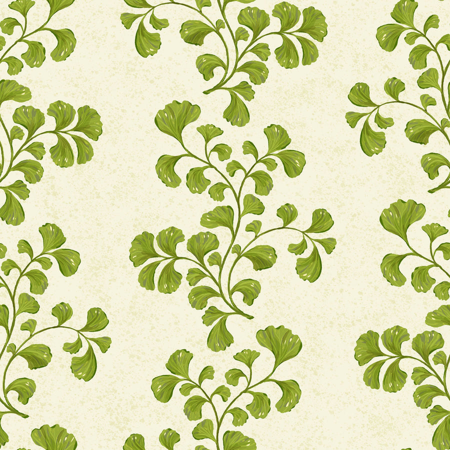 Fern Stripes, Cream Mural Wallpaper