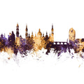 Zaragoza Spain Skyline Purple & Gold Mural Wallpaper - pure wallpaper artwork