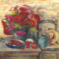 Strawberries and Zinnias Mural Wallpaper - pure wallpaper artwork