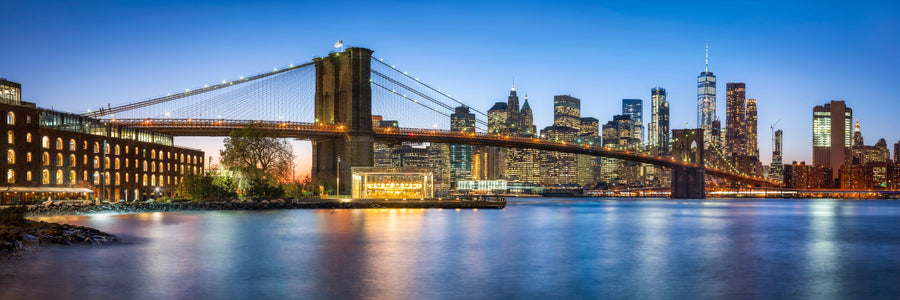 Brooklyn Bridge At Night Mural Wallpaper