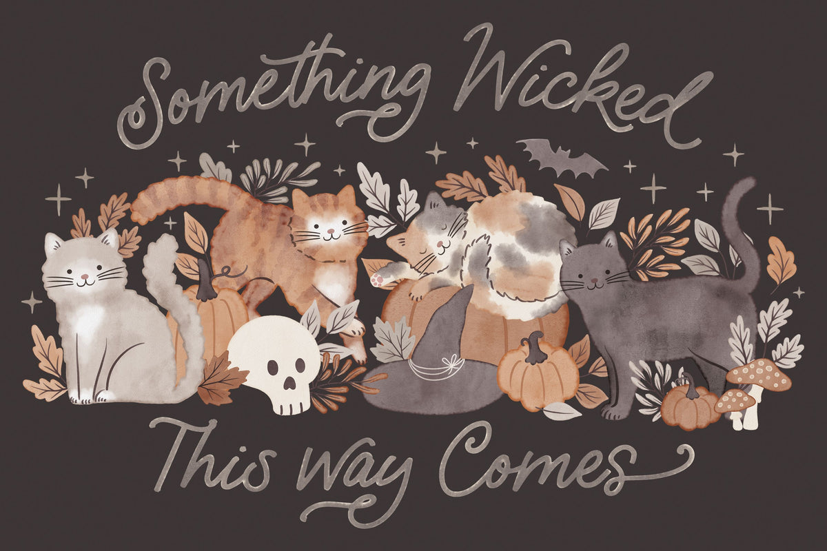 Pumpkins and Paws I Dark Mural Wallpaper - pure wallpaper artwork