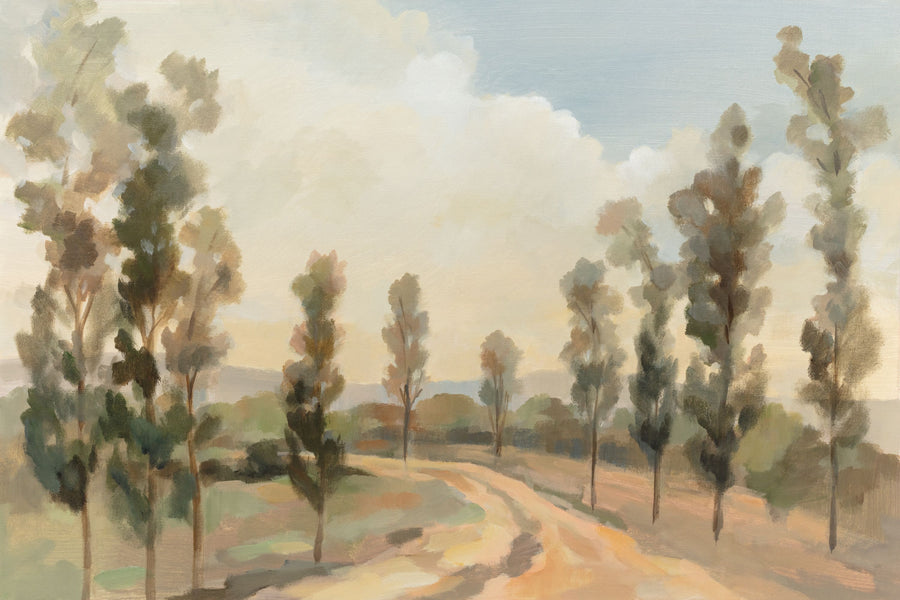 Poplars by the Road Mural Wallpaper