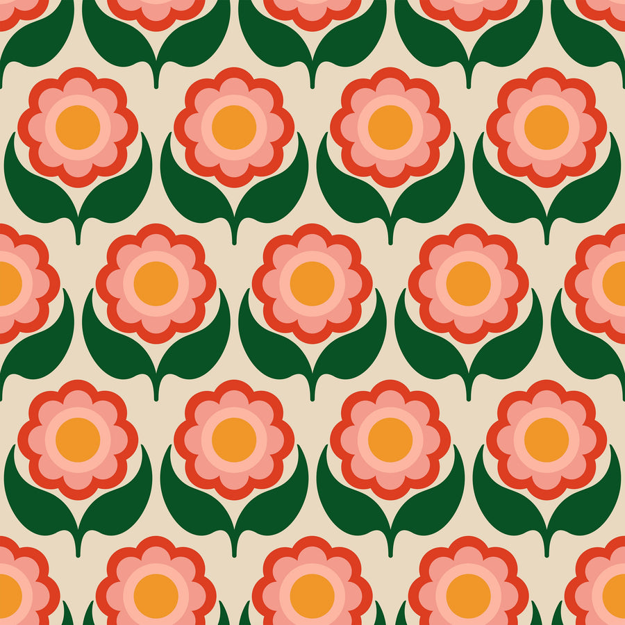 70's Fun Flowers Mural Wallpaper
