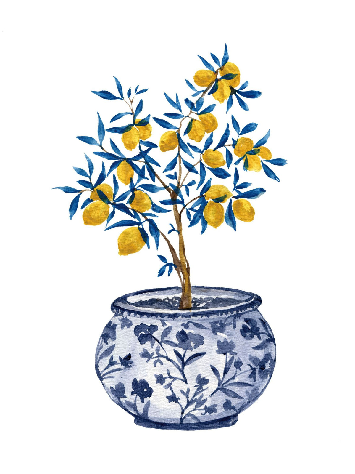 Lemon Tree in Chinoserie Mural Wallpaper - pure wallpaper artwork