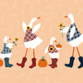 Ducks in the Pumpkin Patch I Mural Wallpaper - pure wallpaper artwork