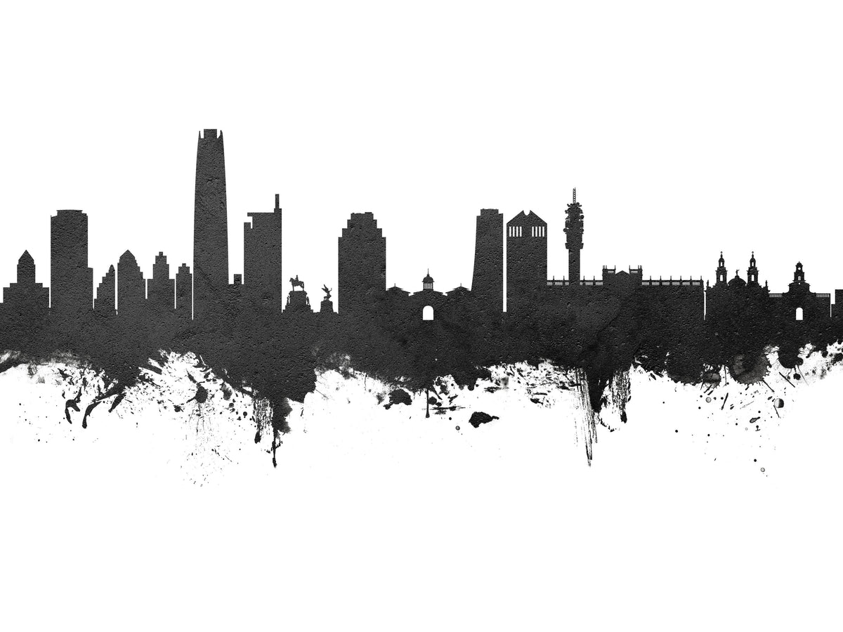 Santiago De Chile Skyline Black & White Mural Wallpaper - pure wallpaper artwork