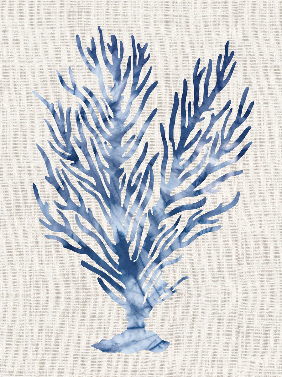 Shibori Coral IV on Linen Mural Wallpaper
