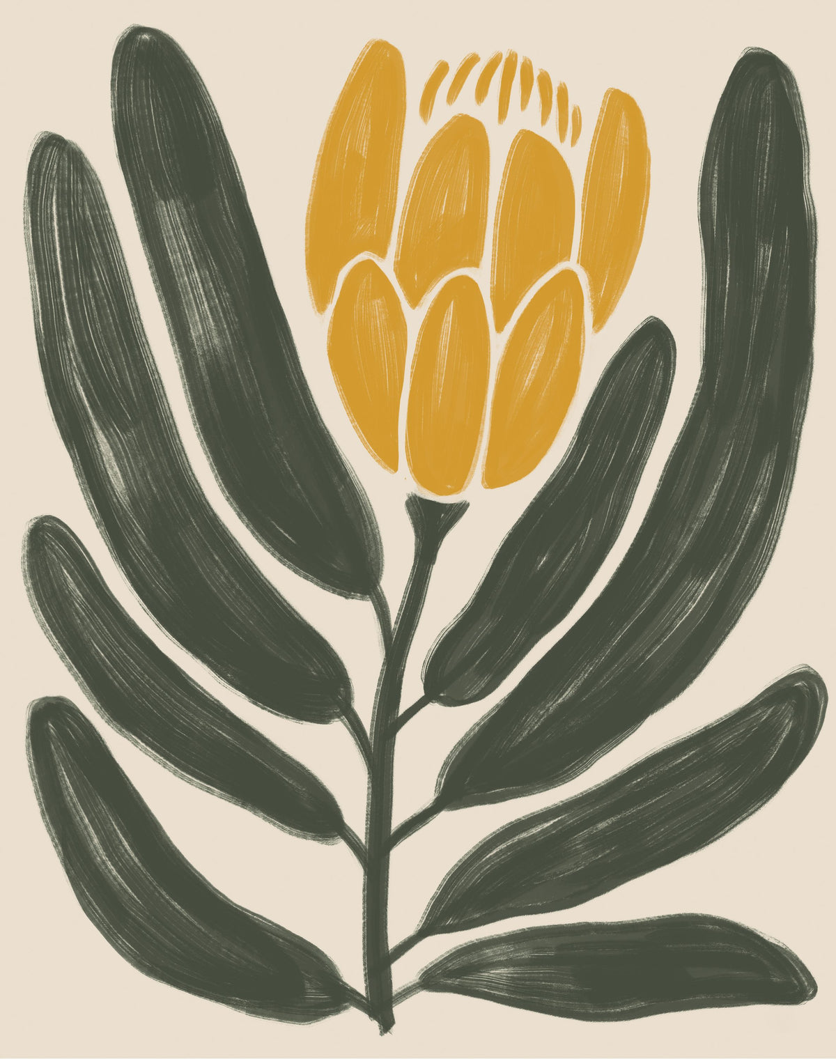 Simple Flowers I Yellow Mural Wallpaper - pure wallpaper artwork