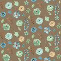 Flutterby Flowers Brown Mural Wallpaper - pure wallpaper artwork