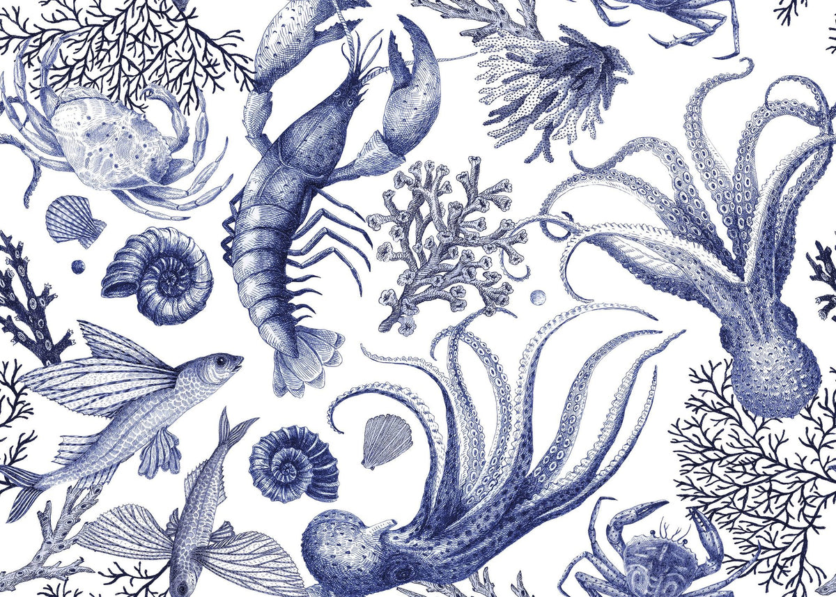 Ocean Miracles, Blue Mural Wallpaper - pure wallpaper artwork
