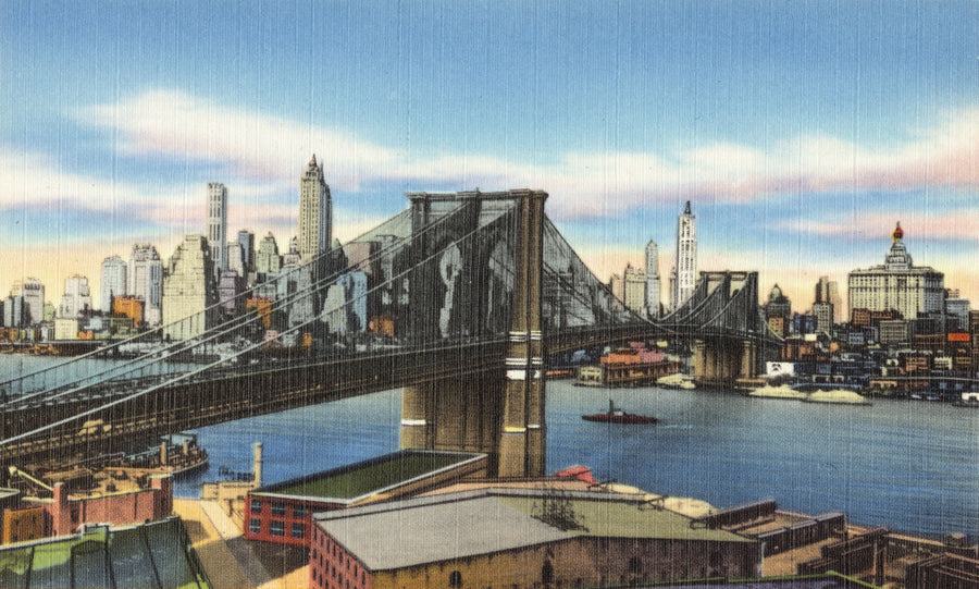 Greetings From Brooklyn Bridge Mural Wallpaper