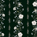 Trailing Flower Stripe, Dark Green Mural Wallpaper - pure wallpaper artwork