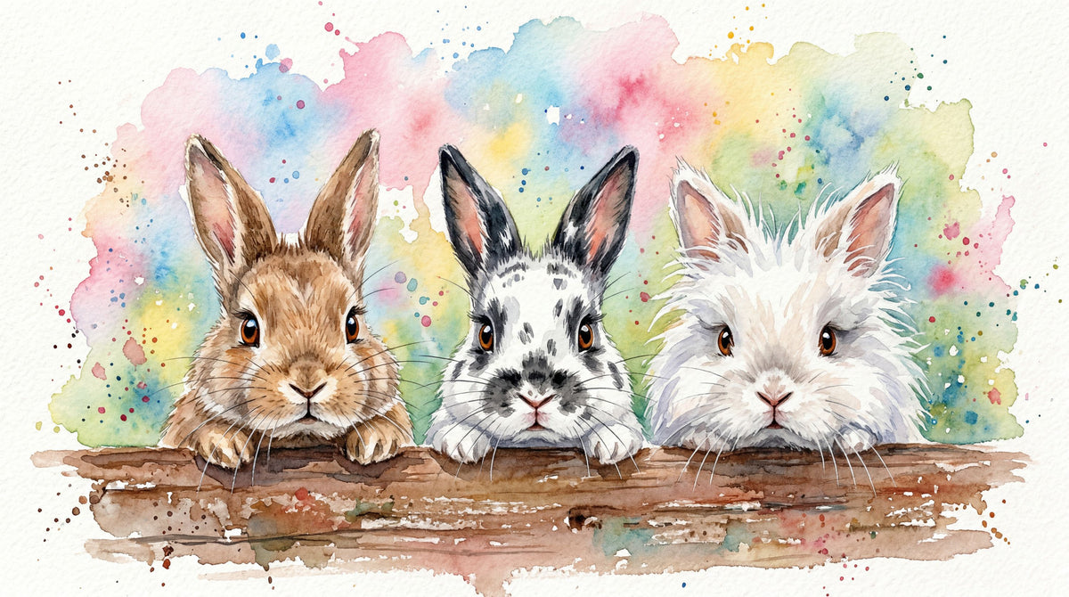 Rabbits - Cute Baby Animals Series Mural Wallpaper - pure wallpaper artwork