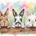 Rabbits - Cute Baby Animals Series Mural Wallpaper - pure wallpaper artwork