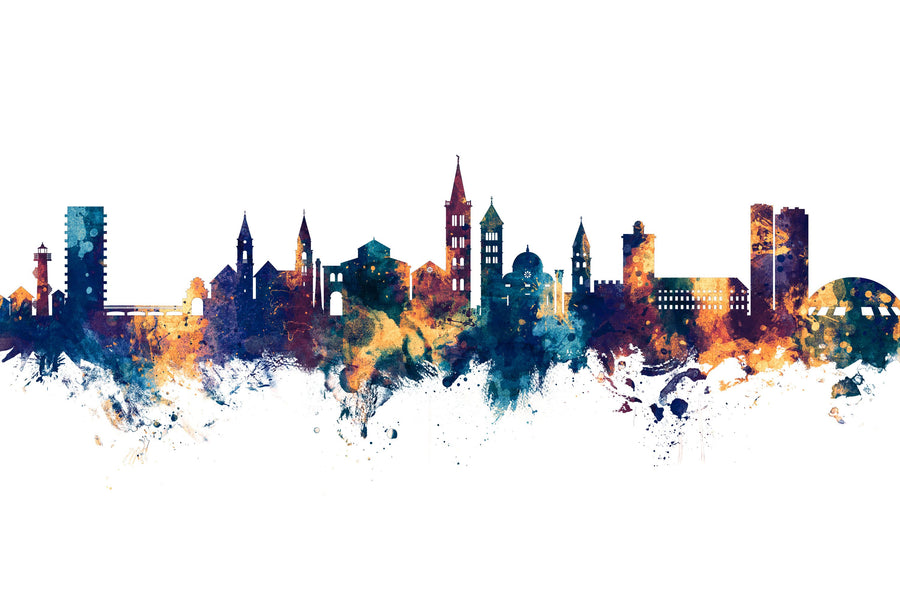 Zadar Croatia Skyline Blue & Bronze Mural Wallpaper