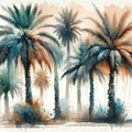 Palm Grove Watercolor Mural Wallpaper - pure wallpaper artwork