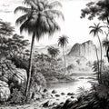 Tropical Riverbank Mural Wallpaper - pure wallpaper artwork