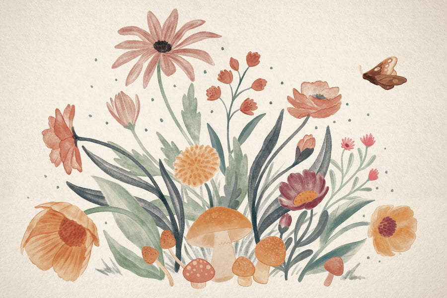 Cottage Botanical Mural Wallpaper
