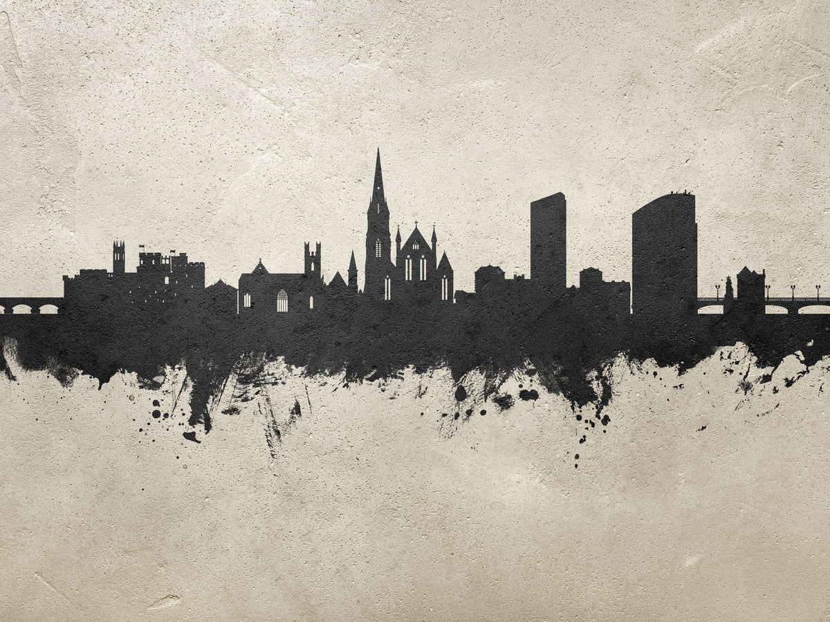 Limerick Ireland Skyline Concrete Mural Wallpaper - pure wallpaper artwork