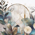 Art Deco Floral Geometry Yellow Mural Wallpaper - pure wallpaper artwork