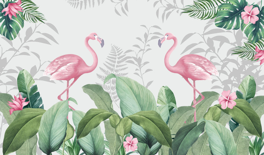 Flamingo Challenge Mural Wallpaper